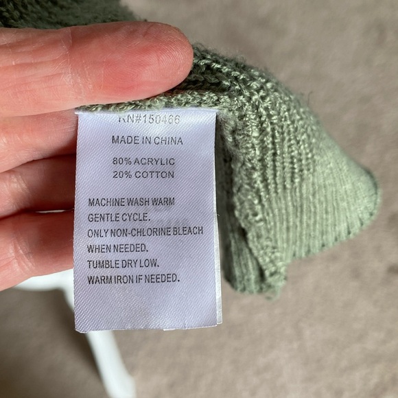 Market and Spruce open front long cardigan, sage, green knit size large - Picture 5 of 5